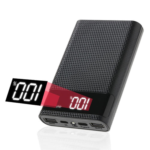 Power Bank Shell for Micro Type-c 4*18650 Battery Charge Box Digital Display Powerbank Case Shell Charging Case Kit DIY Assembly