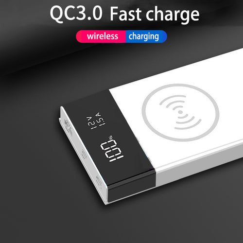 20000mAh QC 3.0 Wireless Charge Power Bank Shell Type-C USB PD Quick Charging Ports Digital Display DIY Powerbank Shell 6*18650