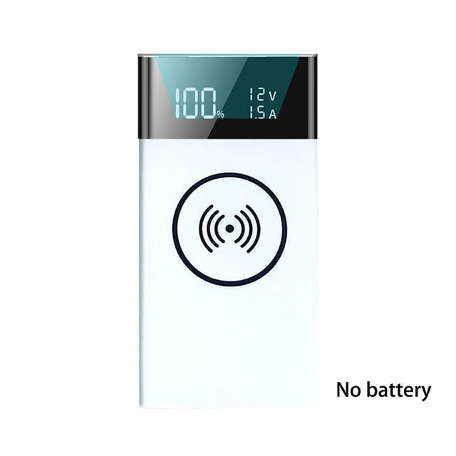 20000mAh QC 3.0 Wireless Charge Power Bank Shell Type-C USB PD Quick Charging Ports Digital Display DIY Powerbank Shell 6*18650