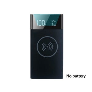 20000mAh QC 3.0 Wireless Charge Power Bank Shell Type-C USB PD Quick Charging Ports Digital Display DIY Powerbank Shell 6*18650